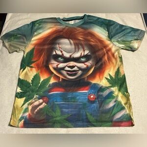 Chucky Graphic Print Double-Sided Men's Multicolor Horror Movie T-Shirt XL